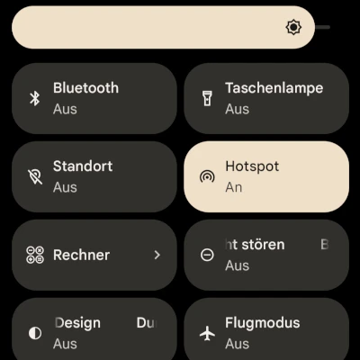 Handy als Hotspot: Android Schnellzugriffsmenü mit Hotspot-Kachel