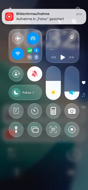  Bildschirmaufnahme in „Fotos“ gesichert
