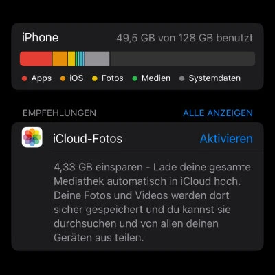 iPhone-Speicher voll Verwaltung 3