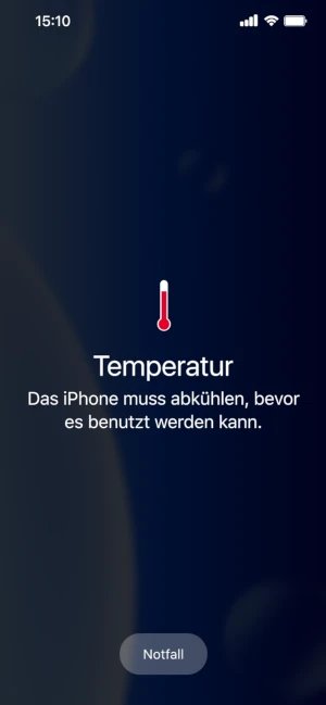  iPhone-Warnmeldung bei Überhitzung
