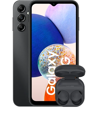 Smartphone Samsung Galaxy A14 5G Prata+ Galaxy Buds 2 Preto - Ibyte