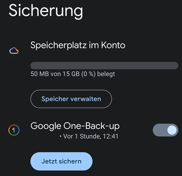 Google One Backup