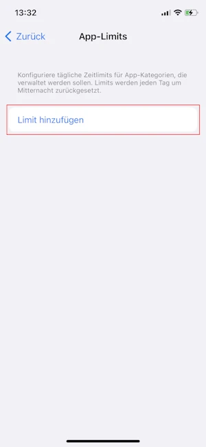 Screenshot App-Limits