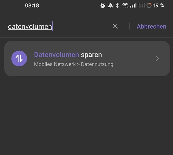 Datensparen ausschalten Android Suche