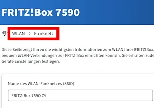  WLAN-Einstellungen der FRITZ!Box 7590
