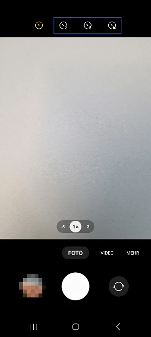  Samsung-Selbstauslöser: Einstellungsmöglichkeiten
