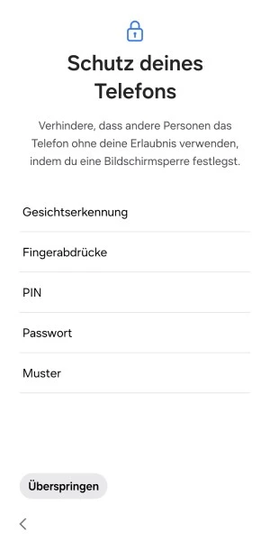 Neues Samsung-Handy einrichten: Schutz einrichten