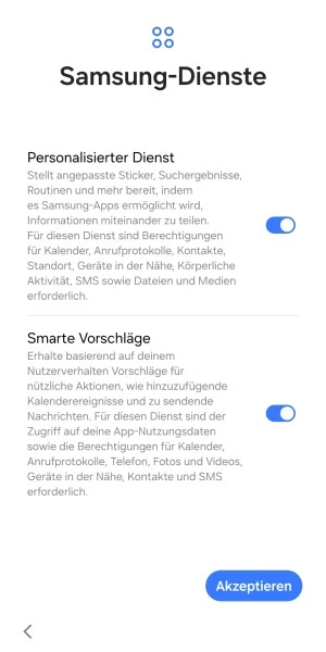 Neues Samsung-Handy einrichten: Samsung-Dienste