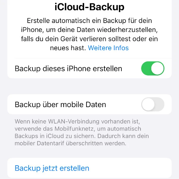 iPhone-Daten übertragen iCloud-Einstellungen Schritt 3
