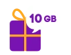 Geschenk mit Schleife daneben 10 GB