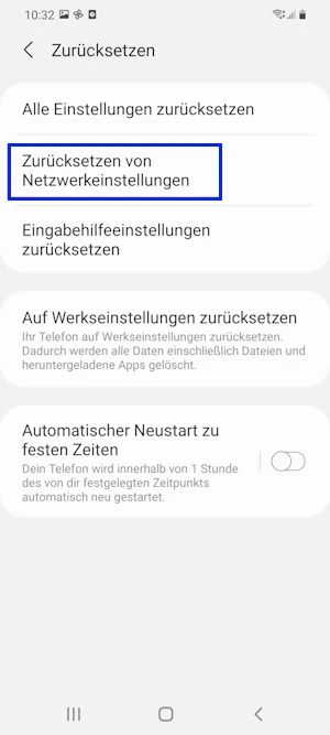 Samsung zurücksetzen