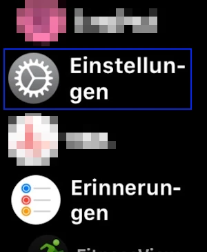 App Apple Watch Einstellungen