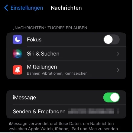 iMessage aktivieren Senden & Empfangen