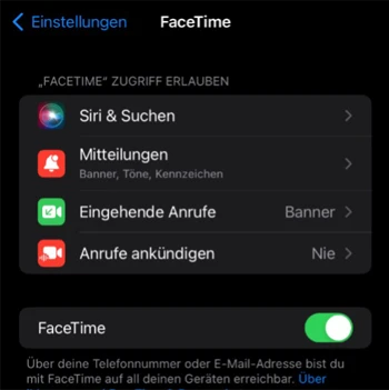 iMessage aktivieren Facetime abschalten