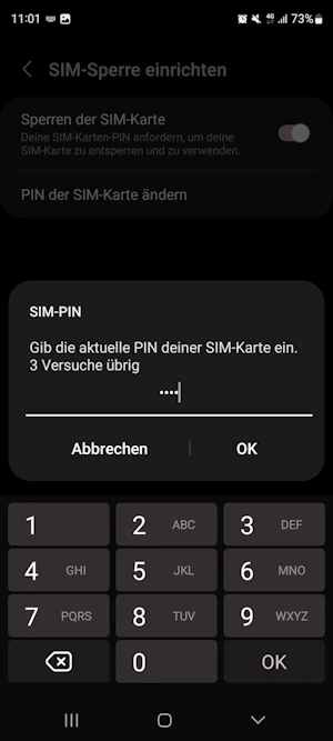 Samsung PIN eingeben