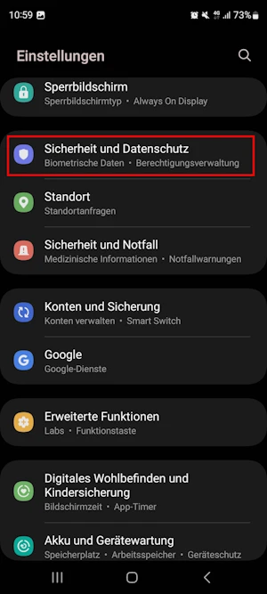 Samsung Einstellungen