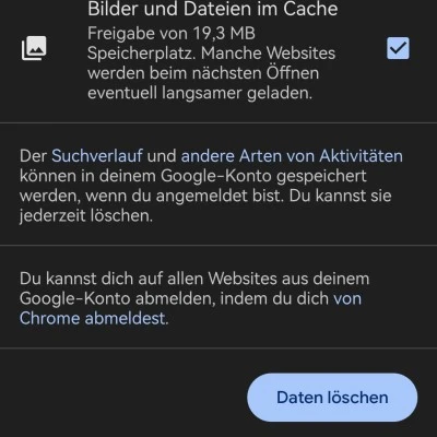 Verlauf löschen in Chrome