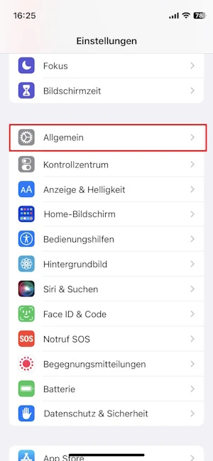 Einstellungen beim iPhone