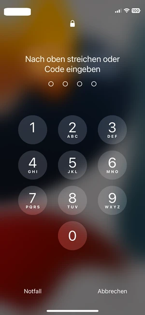Screenshot von gesperrtem iPhone-Bildschirm.