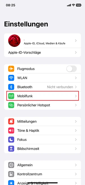 iPhone-Einstellungen