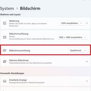 Anzeigeeinstellungen Windows 11