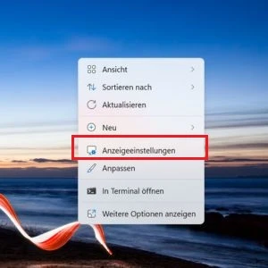 Desktop-Optionen bei Windows 11