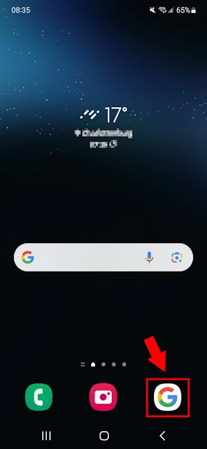 Startbildschirm eines Samsung-Handys