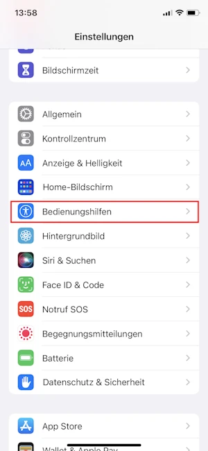 Einstellungen beim iPhone