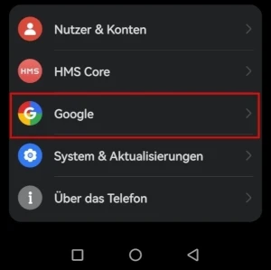 Schaltfläche der Google Services