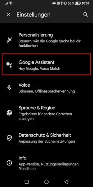 „Google Assistant“-Schaltfläche