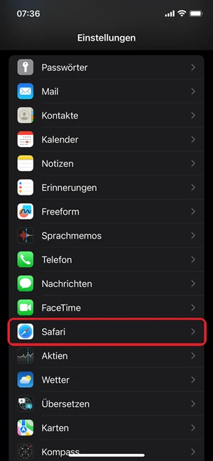 iPhone Einstellungen