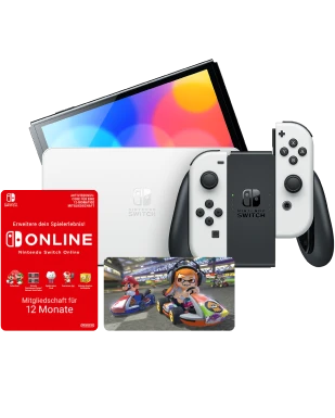 Nintendo Switch OLED mit Mario Kart 8 und Online Mitgliedschaft