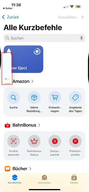  Soundmeldung nach ausgeführtem Water Eject
