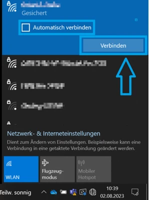 WLAN auswählen und verbinden
