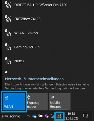  WLAN-Einstellungen öffnen
