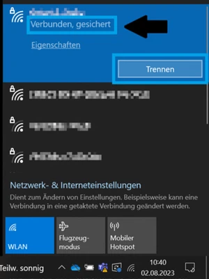  WLAN-Verbindung wieder trennen
