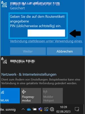  Netzwerkschlüssel eingeben
