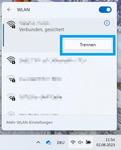 WLAN trennen
