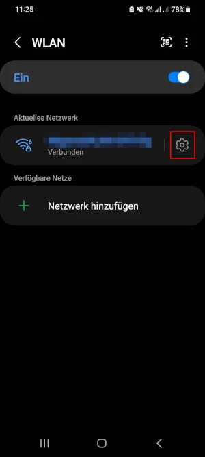  WLAN-Einstellungen unter Android
