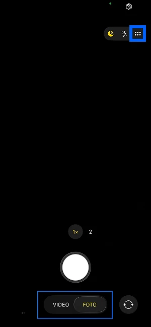  iPhone: Fotomodus und Menü-Icon
