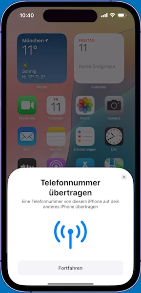  eSIM auf neues iPhone übertragen von iPhone in der Nähe Ersteinrichtung Schritt 2
