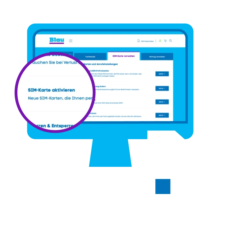  SIM-Karte aktivieren und für Mein Blau registrieren
