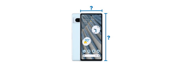 Google Pixel 7a-Größe